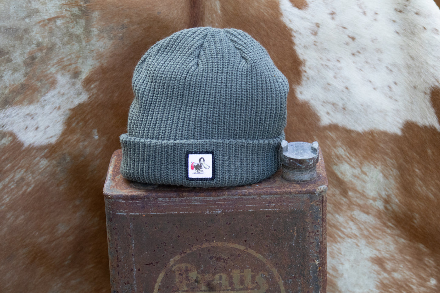 Deep Green Patch Beanie