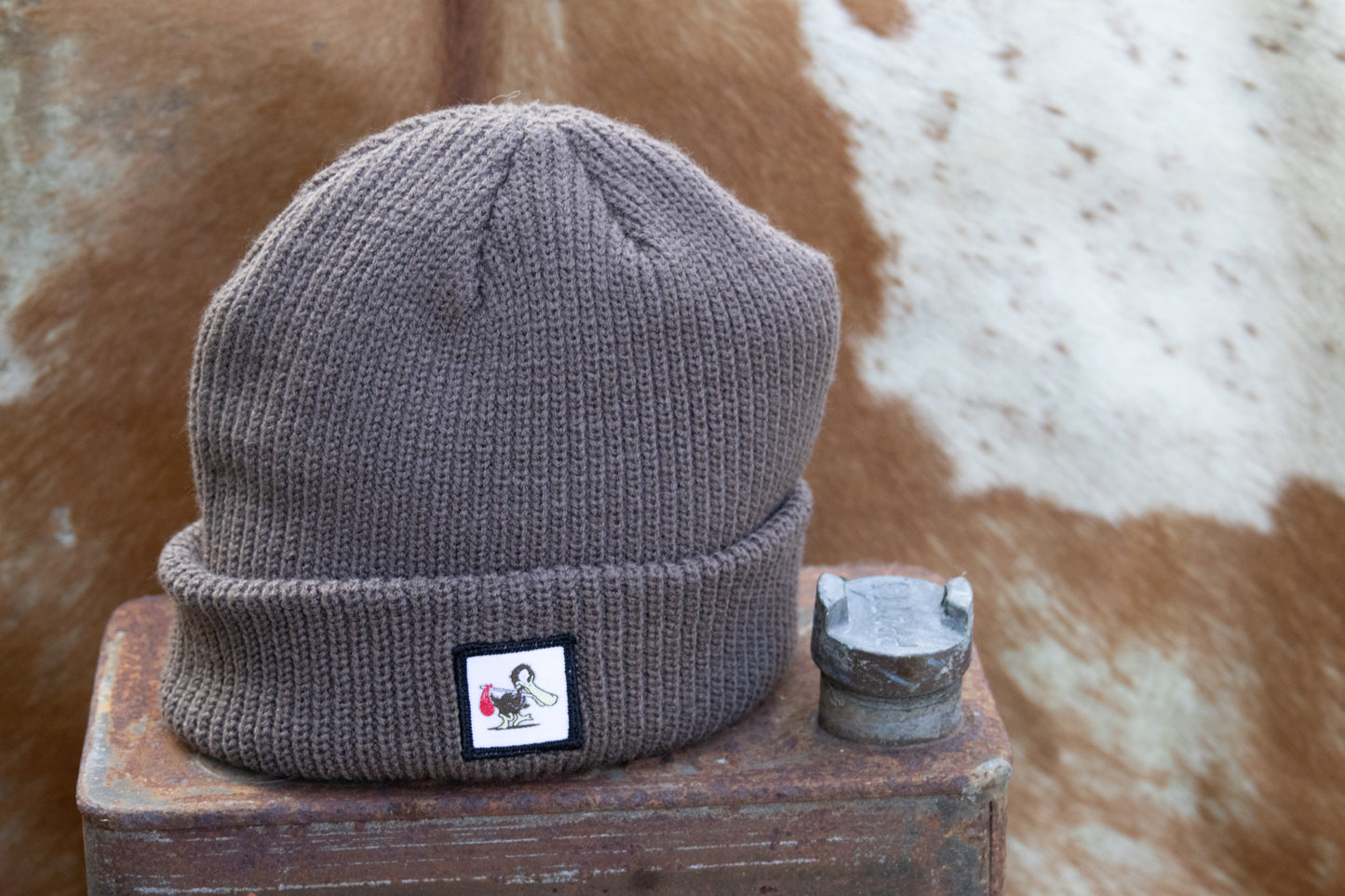 Walnut Brown Patch Beanie