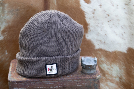 Walnut Brown Patch Beanie