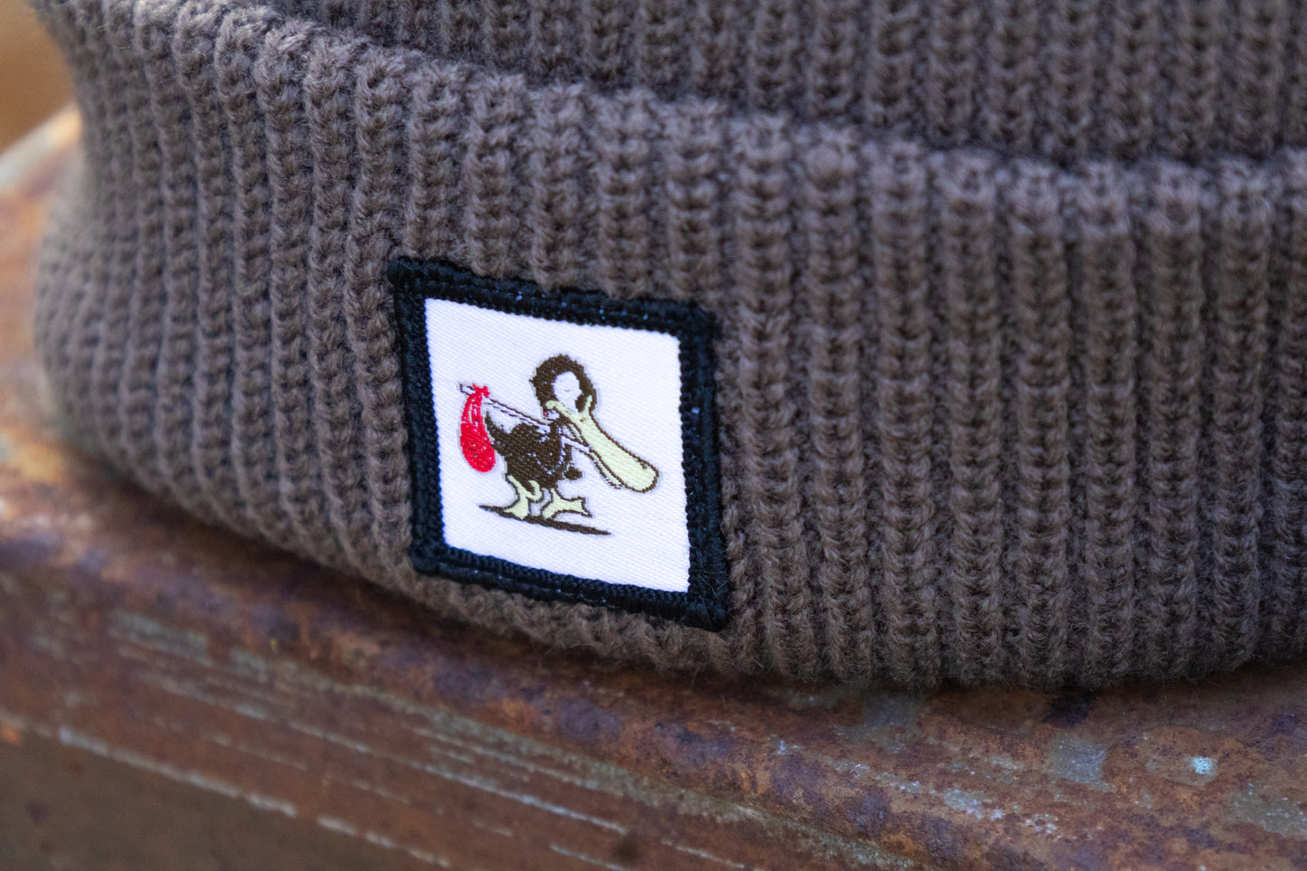 Walnut Brown Patch Beanie